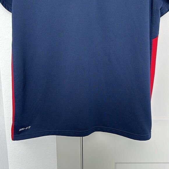 NIKE WASHINGTON NATIONALS NAVY BLUE RED DRI FIT POLO MENS LARGE - Picture 4 of 6